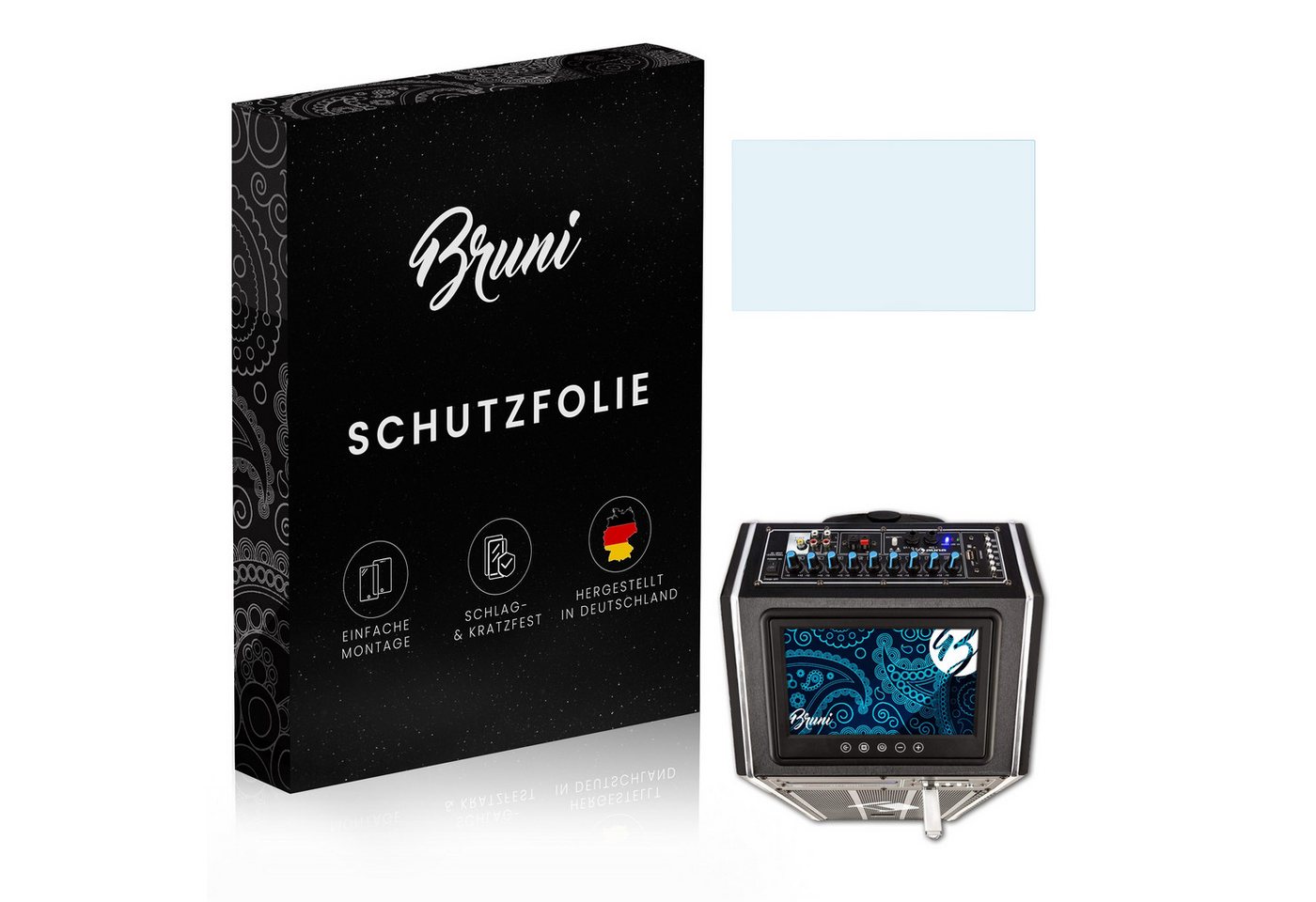 Bruni Schutzfolie Glasklare Displayschutzfolie für DisGo Box 100 DVD, (2 Folien), praktisch unsichtbar von Bruni