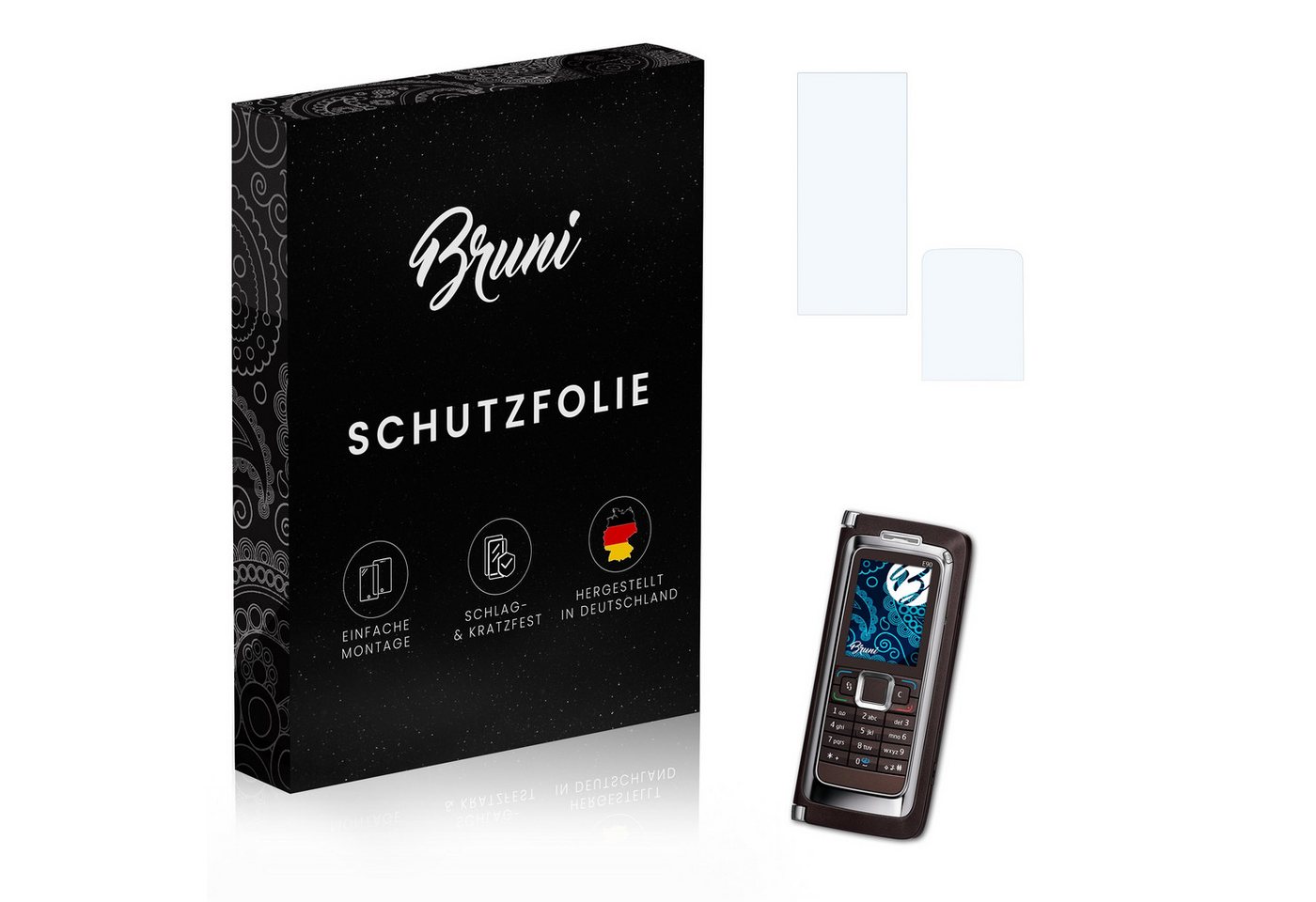 Bruni Schutzfolie Glasklare Displayschutzfolie für E90 Communicator, (2er Set), praktisch unsichtbar von Bruni