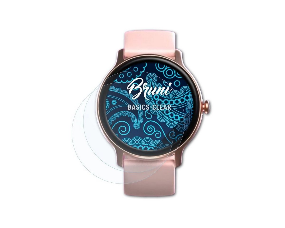 Bruni Schutzfolie Glasklare Displayschutzfolie für Fit Watch 4910, (2 Folien), praktisch unsichtbar von Bruni