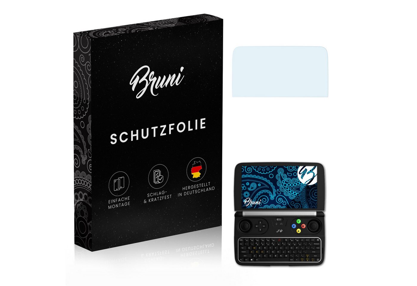 Bruni Schutzfolie Glasklare Displayschutzfolie für GPD Win 2, (2 Folien), praktisch unsichtbar von Bruni