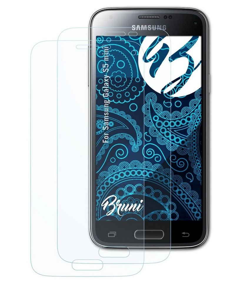 Bruni Schutzfolie Glasklare Displayschutzfolie für Galaxy S5 mini, (2 Folien), praktisch unsichtbar von Bruni