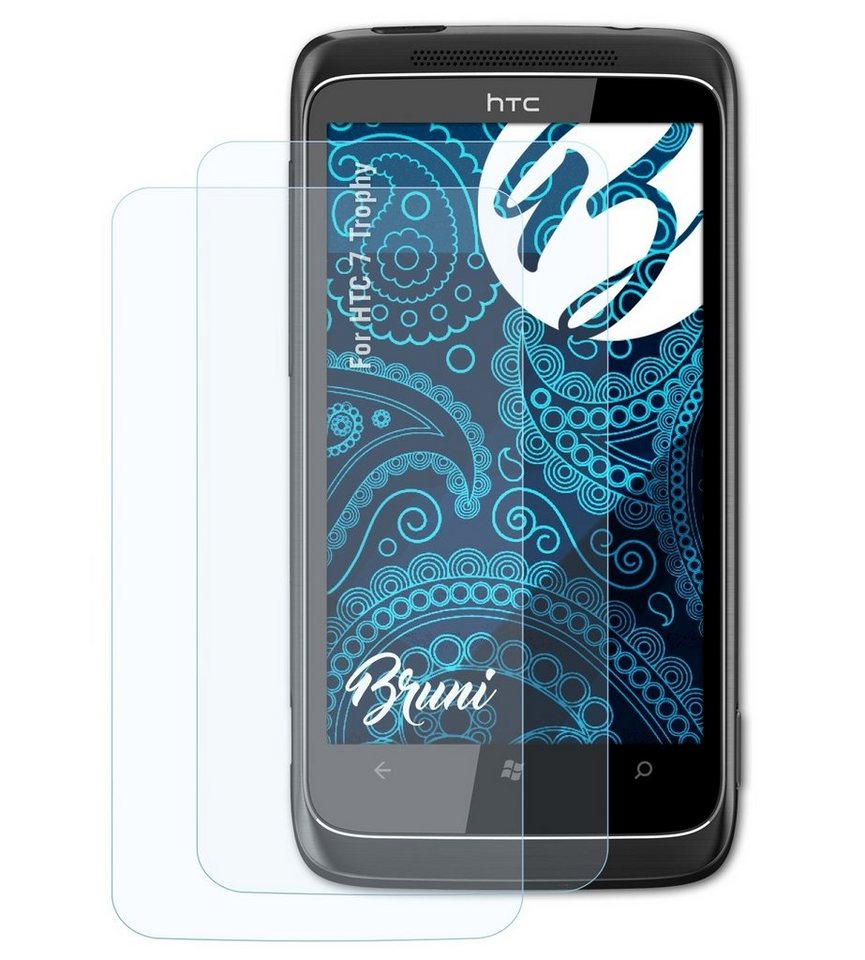 Bruni Schutzfolie Glasklare Displayschutzfolie für HTC 7 Trophy, (2 Folien), praktisch unsichtbar von Bruni