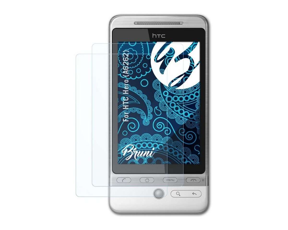 Bruni Schutzfolie Glasklare Displayschutzfolie für HTC Hero (A6262), (2 Folien), praktisch unsichtbar von Bruni