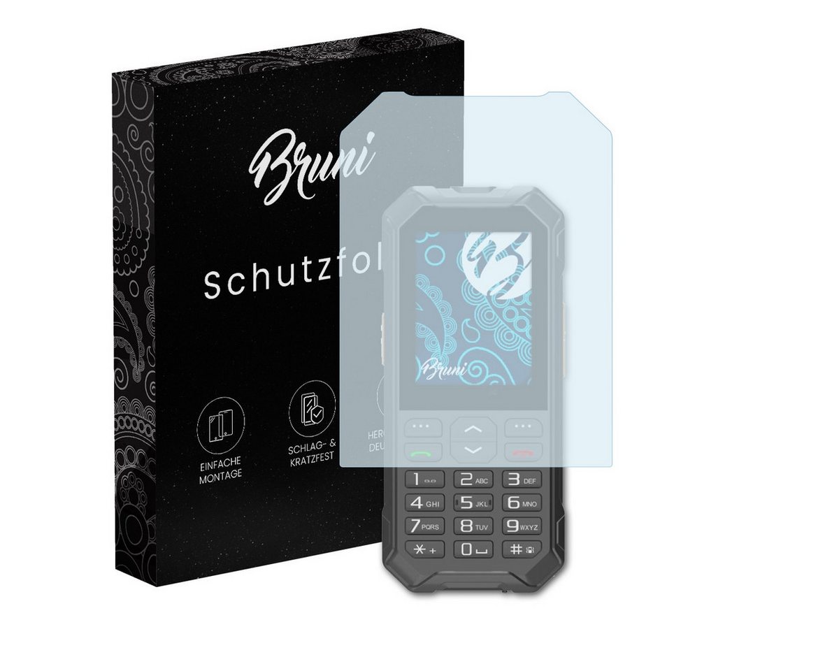 Bruni Schutzfolie Glasklare Displayschutzfolie für Hammer H 6 LTE, (2 Folien), praktisch unsichtbar von Bruni