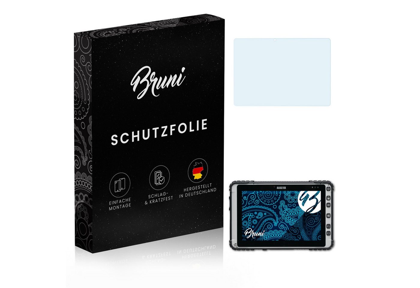 Bruni Schutzfolie Glasklare Displayschutzfolie für Handheld Algiz 8X, (2 Folien), praktisch unsichtbar von Bruni