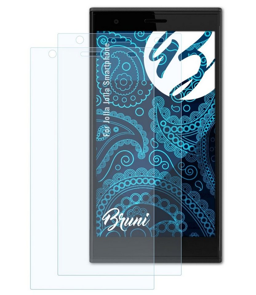 Bruni Schutzfolie Glasklare Displayschutzfolie für Jolla Smartphone, (2 Folien), praktisch unsichtbar von Bruni