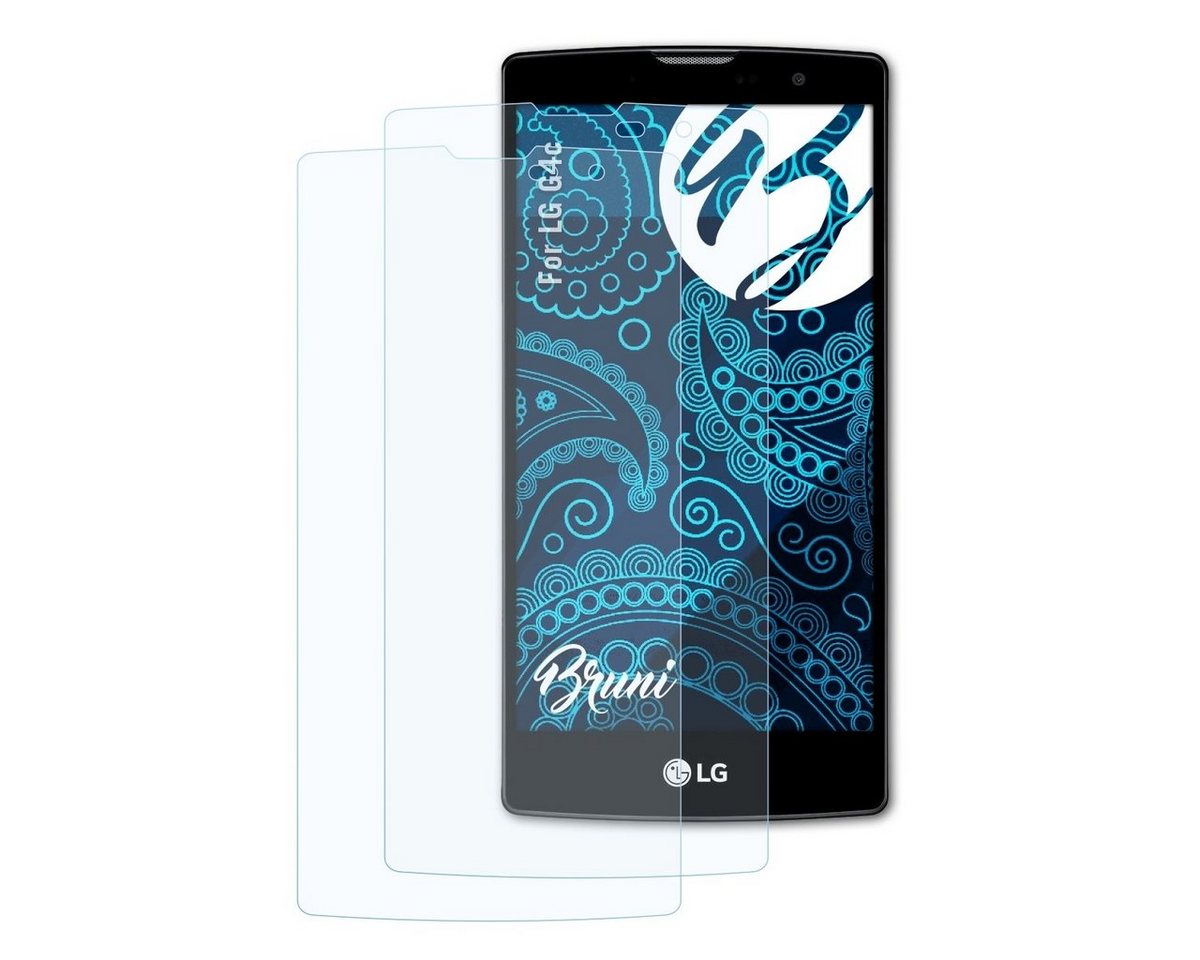 Bruni Schutzfolie Glasklare Displayschutzfolie für LG G4c, (2 Folien), praktisch unsichtbar von Bruni