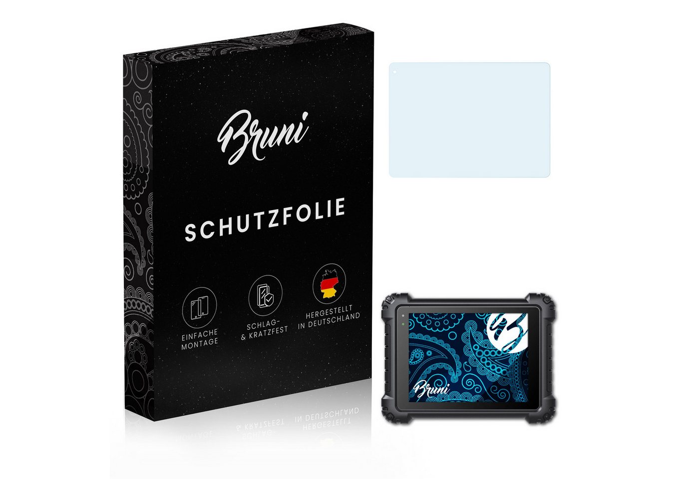 Bruni Schutzfolie Glasklare Displayschutzfolie für MaxiSys MS909, (2 Folien), praktisch unsichtbar von Bruni