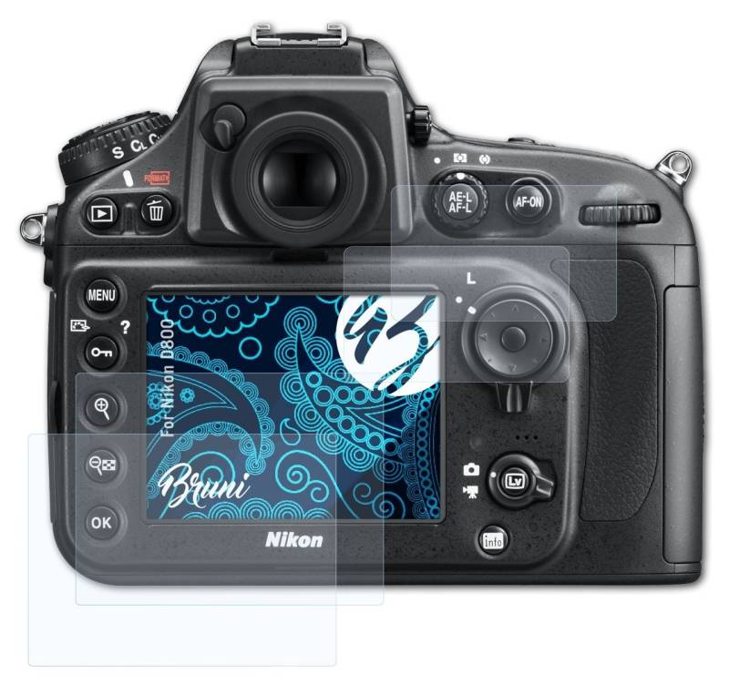 Bruni Schutzfolie Glasklare Displayschutzfolie für Nikon D800, (2er Set), praktisch unsichtbar von Bruni