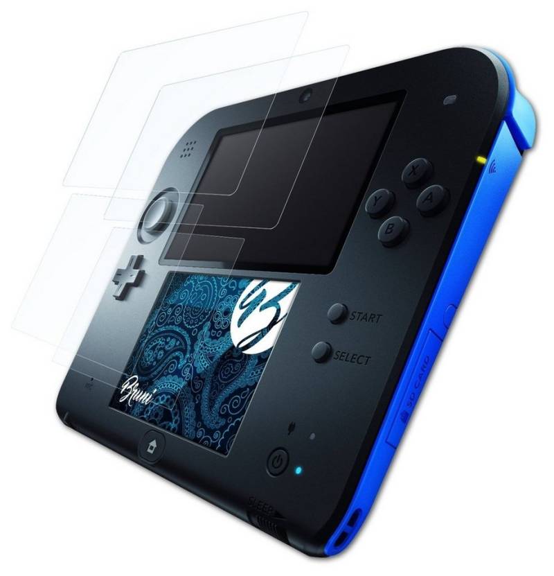 Bruni Schutzfolie Glasklare Displayschutzfolie für Nintendo 2DS, (2er Set), praktisch unsichtbar von Bruni