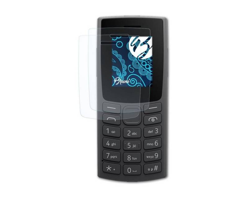 Bruni Schutzfolie Glasklare Displayschutzfolie für Nokia 105 2023, (2 Folien), praktisch unsichtbar von Bruni