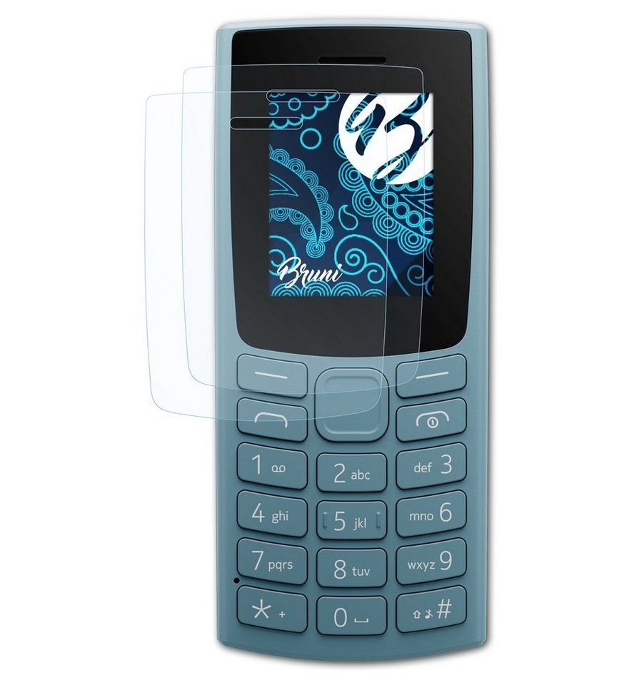 Bruni Schutzfolie Glasklare Displayschutzfolie für Nokia 110 2023, (2 Folien), praktisch unsichtbar von Bruni