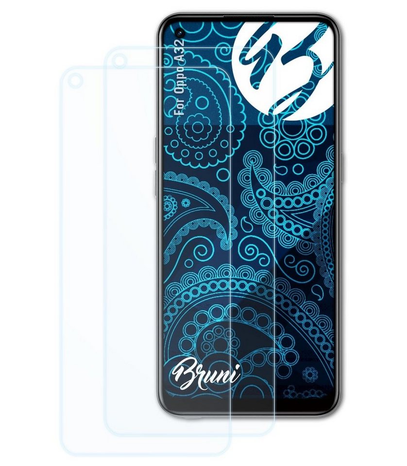 Bruni Schutzfolie Glasklare Displayschutzfolie für Oppo A32, (2 Folien), praktisch unsichtbar von Bruni