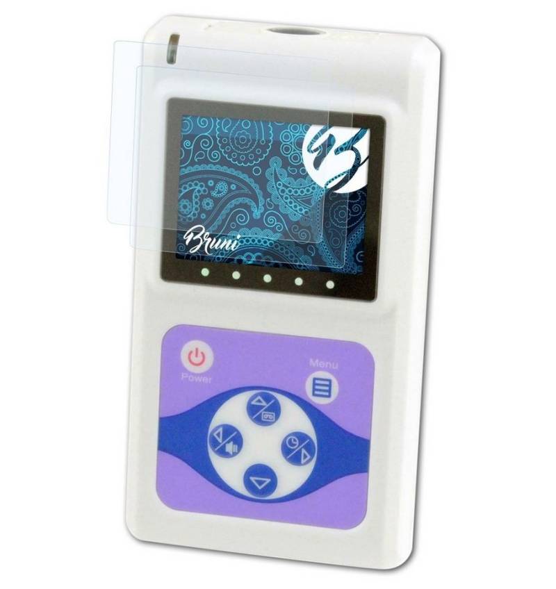 Bruni Schutzfolie Glasklare Displayschutzfolie für Pulox PO-650B, (2 Folien), praktisch unsichtbar von Bruni