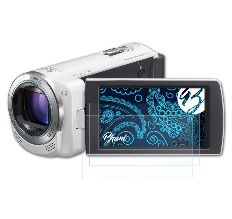 Bruni Schutzfolie Glasklare Displayschutzfolie für Sony HDR-CX250E, (2 Folien), praktisch unsichtbar von Bruni