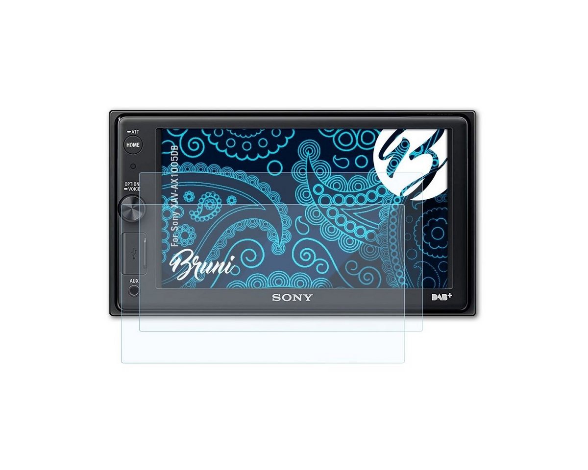 Bruni Schutzfolie Glasklare Displayschutzfolie für Sony XAV-AX1005DB, (2 Folien), praktisch unsichtbar von Bruni
