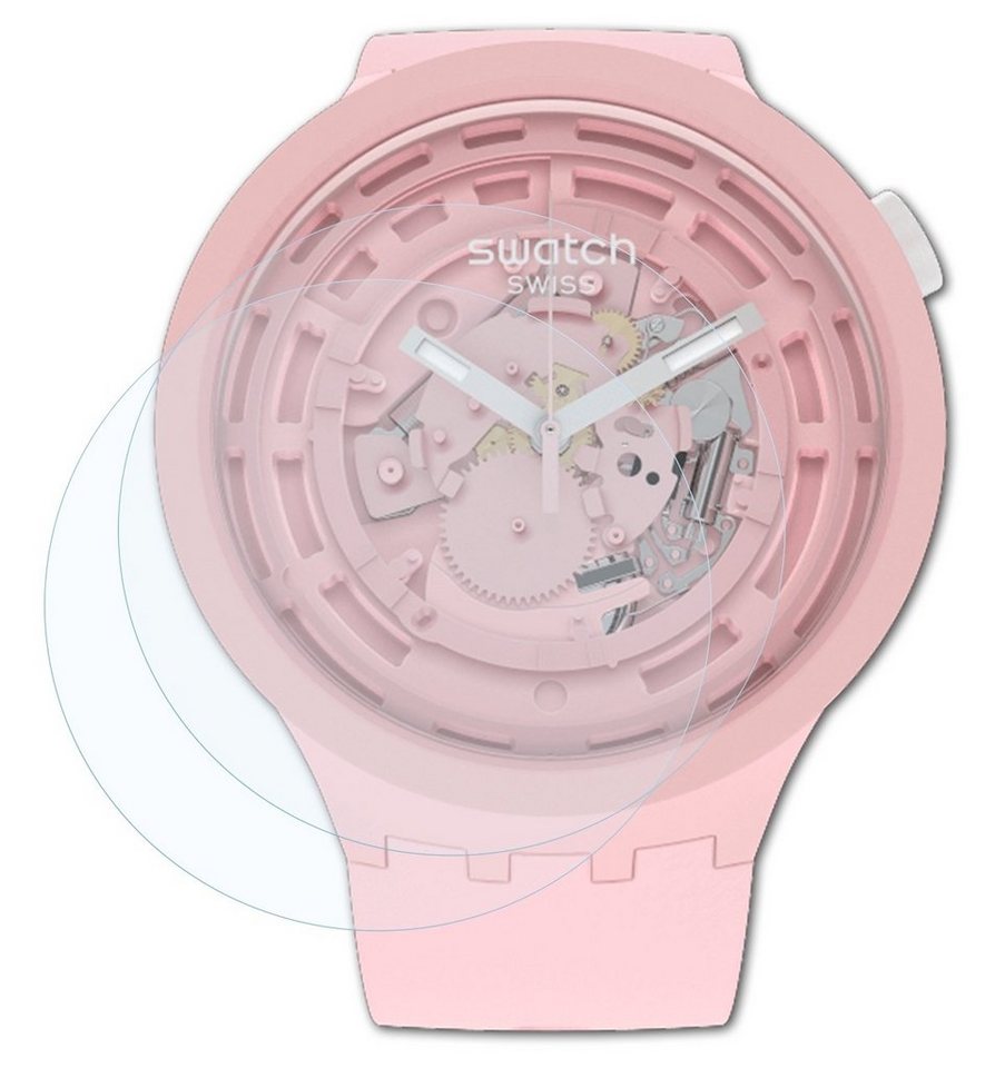 Bruni Schutzfolie Glasklare Displayschutzfolie für Swatch C-Pink, (2 Folien), praktisch unsichtbar von Bruni