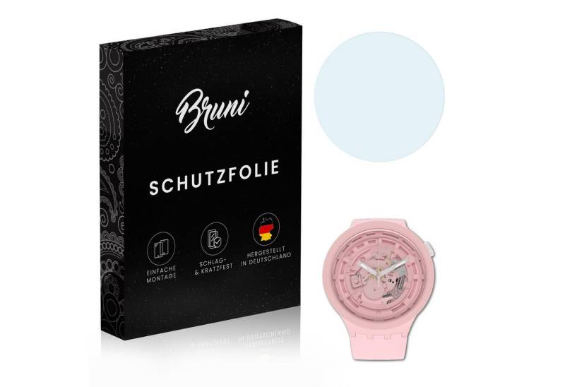 Bruni Schutzfolie Glasklare Displayschutzfolie für Swatch C-Pink, (2 Folien), praktisch unsichtbar von Bruni