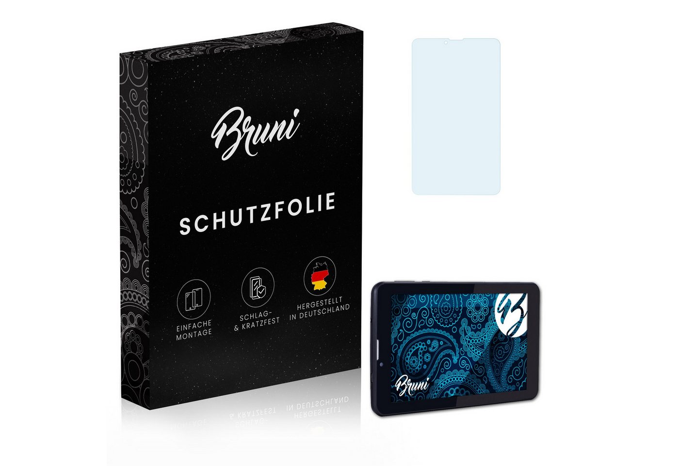 Bruni Schutzfolie Glasklare Displayschutzfolie für Tablet-PC XTE7D, (2 Folien), praktisch unsichtbar von Bruni