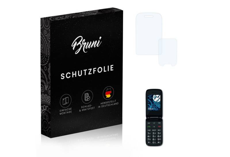 Bruni Schutzfolie Glasklare Displayschutzfolie für TechniPhone Isi 4, (2er Set), praktisch unsichtbar von Bruni