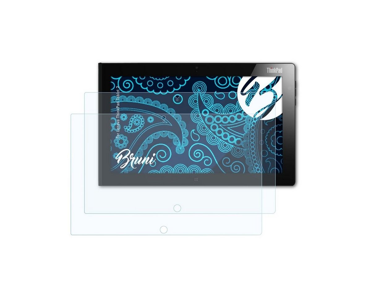 Bruni Schutzfolie Glasklare Displayschutzfolie für ThinkPad Tablet 2, (2 Folien), praktisch unsichtbar von Bruni