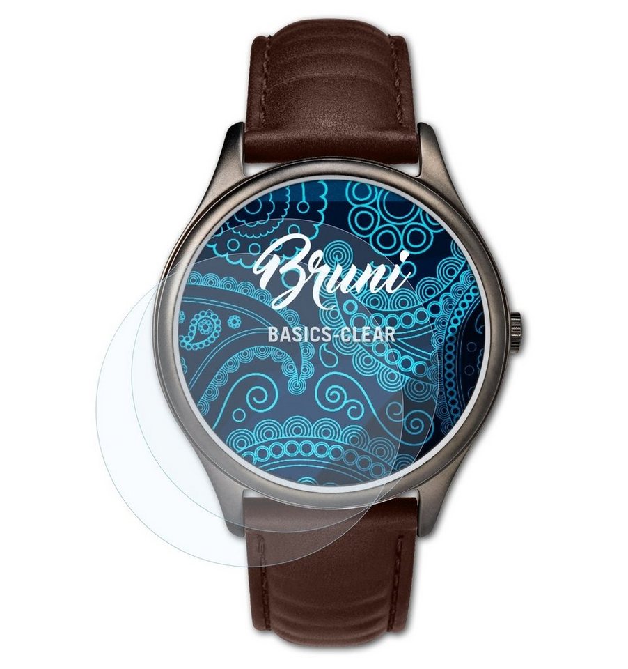 Bruni Schutzfolie Glasklare Displayschutzfolie für Timex IQ+ Move, (2 Folien), praktisch unsichtbar von Bruni