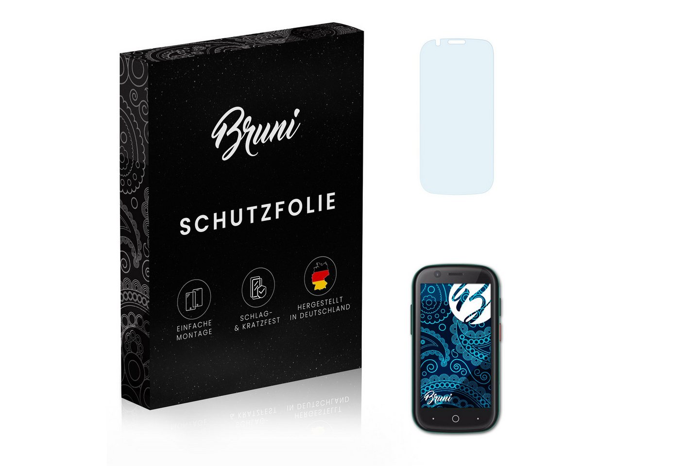 Bruni Schutzfolie Glasklare Displayschutzfolie für Unihertz Jelly 2, (2 Folien), praktisch unsichtbar von Bruni