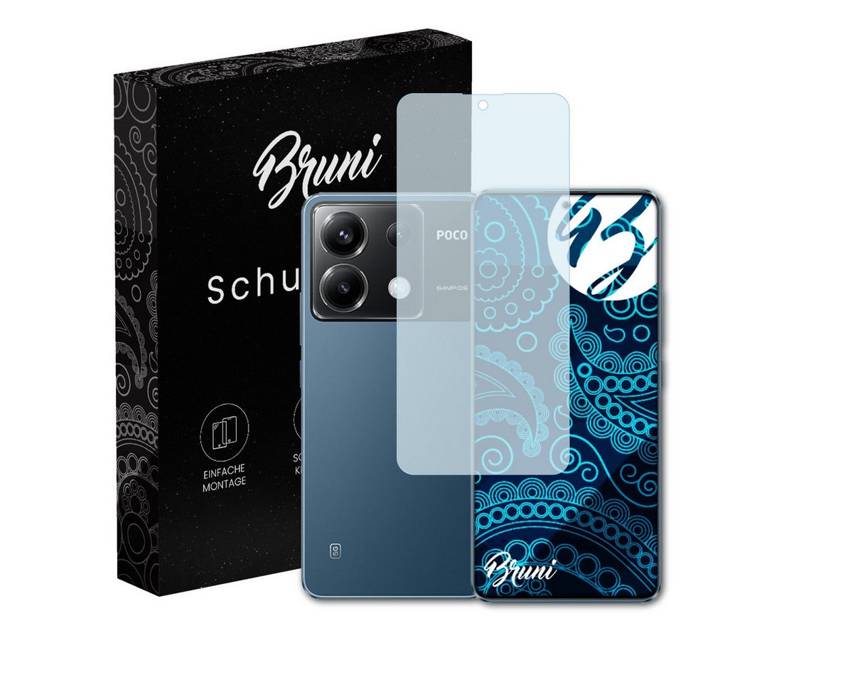 Bruni Schutzfolie Glasklare Displayschutzfolie für Xiaomi Poco X6 5G, (2 Folien), praktisch unsichtbar von Bruni