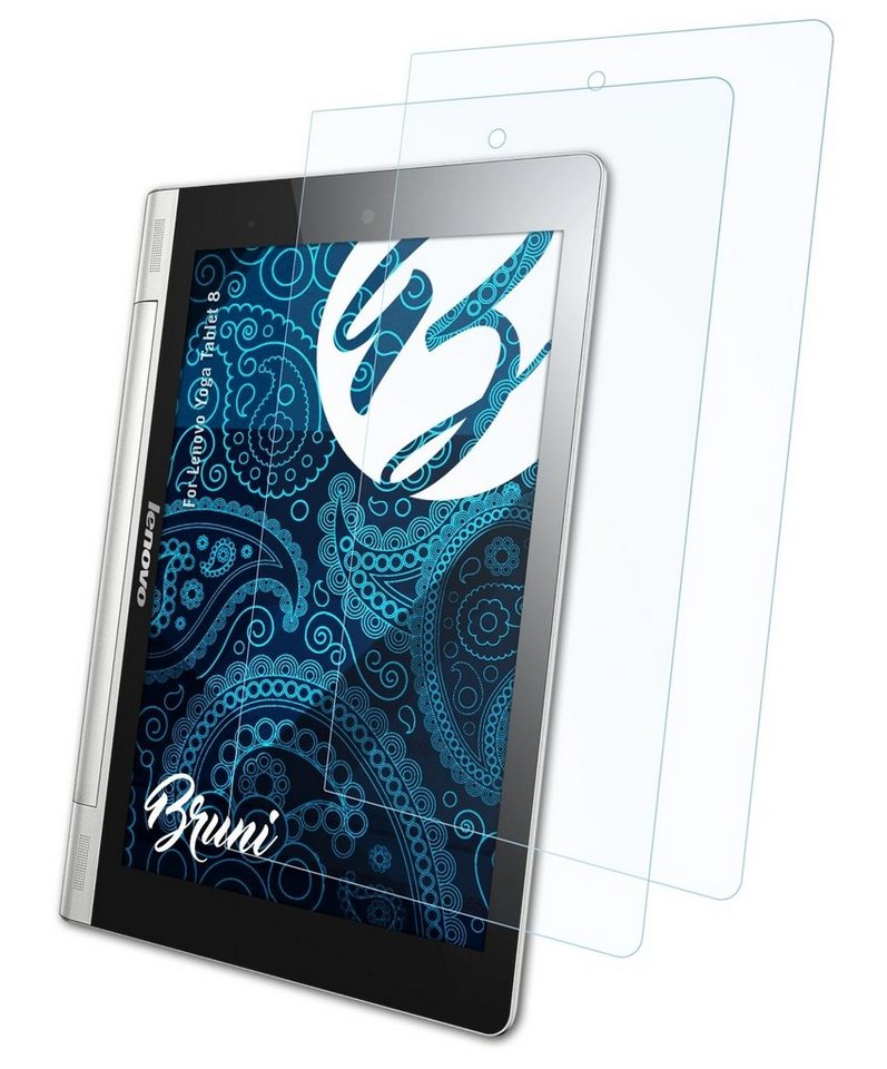 Bruni Schutzfolie Glasklare Displayschutzfolie für Yoga Tablet 8, (2 Folien), praktisch unsichtbar von Bruni