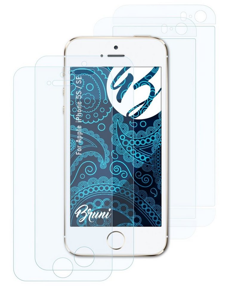 Bruni Schutzfolie Glasklare Displayschutzfolie für iPhone 5S / SE, (2er Set), praktisch unsichtbar von Bruni