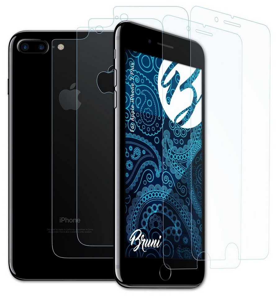 Bruni Schutzfolie Glasklare Displayschutzfolie für iPhone 7 Plus, (2er Set), praktisch unsichtbar von Bruni