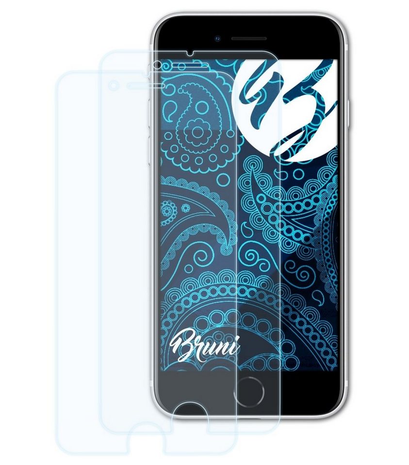 Bruni Schutzfolie Glasklare Displayschutzfolie für iPhone SE 2020, (2 Folien), praktisch unsichtbar von Bruni