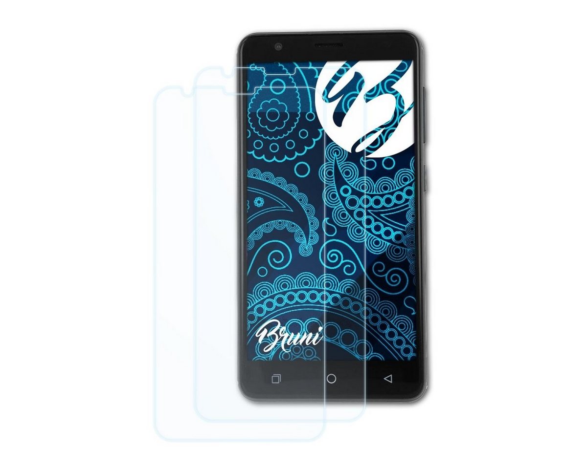 Bruni Schutzfolie Glasklare Displayschutzfolie für myPhone Fun 8, (2 Folien), praktisch unsichtbar von Bruni