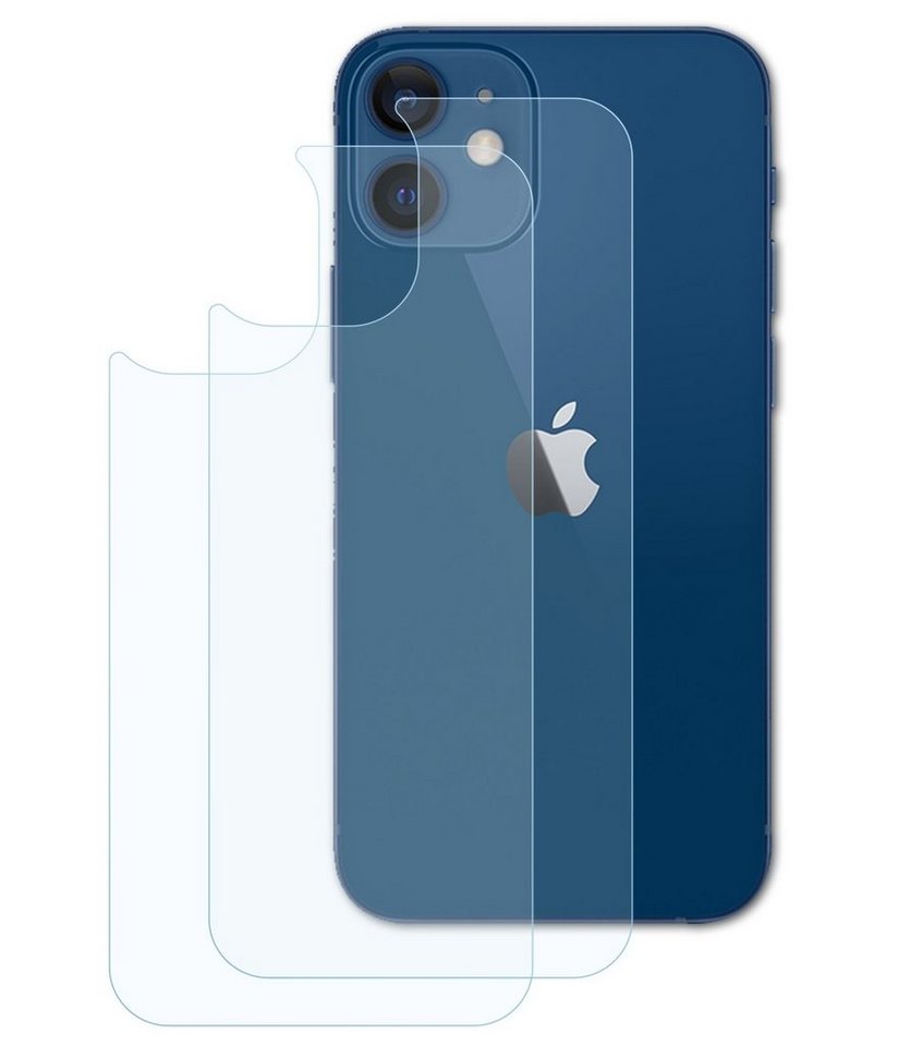 Bruni Schutzfolie für Apple iPhone 12 mini Backcover, (2 Folien), praktisch unsichtbar von Bruni
