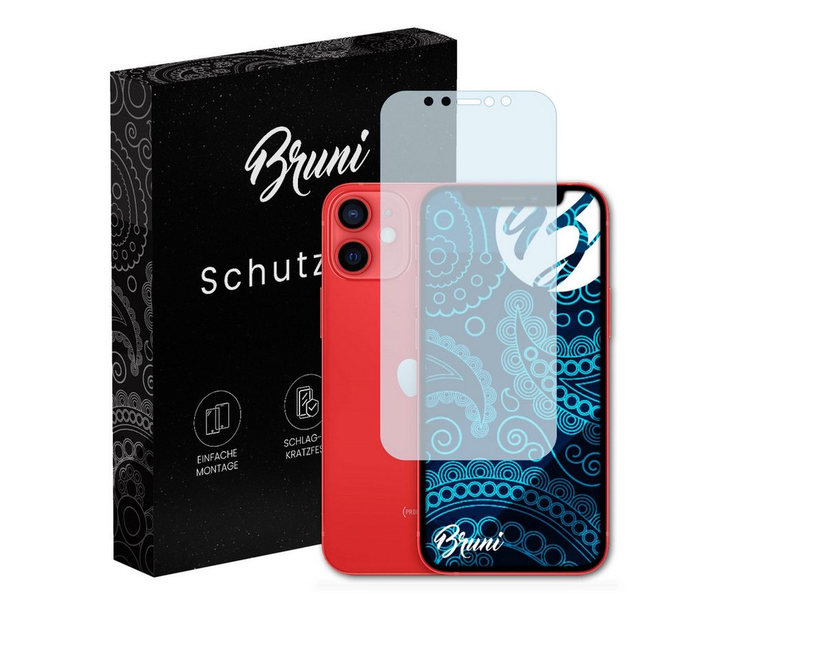 Bruni Schutzfolie für Apple iPhone 12 mini Casefit, (2 Folien), praktisch unsichtbar von Bruni