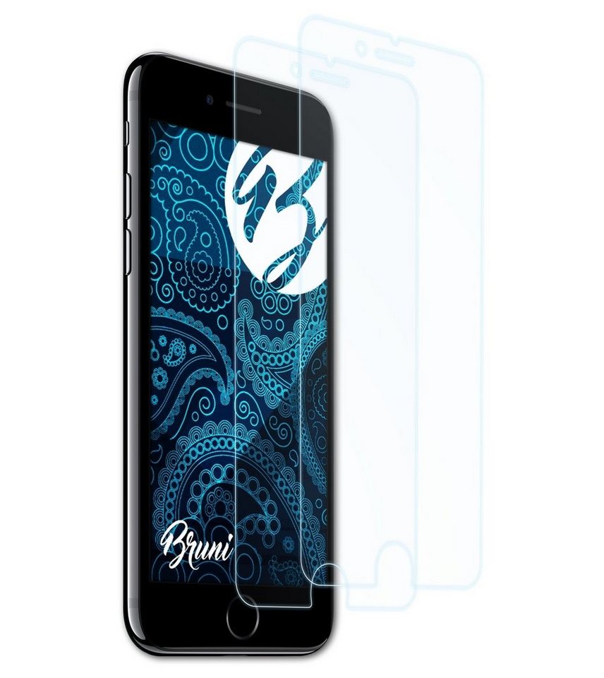 Bruni Schutzfolie für Apple iPhone 8 / 7 Front, (2 Folien), praktisch unsichtbar von Bruni
