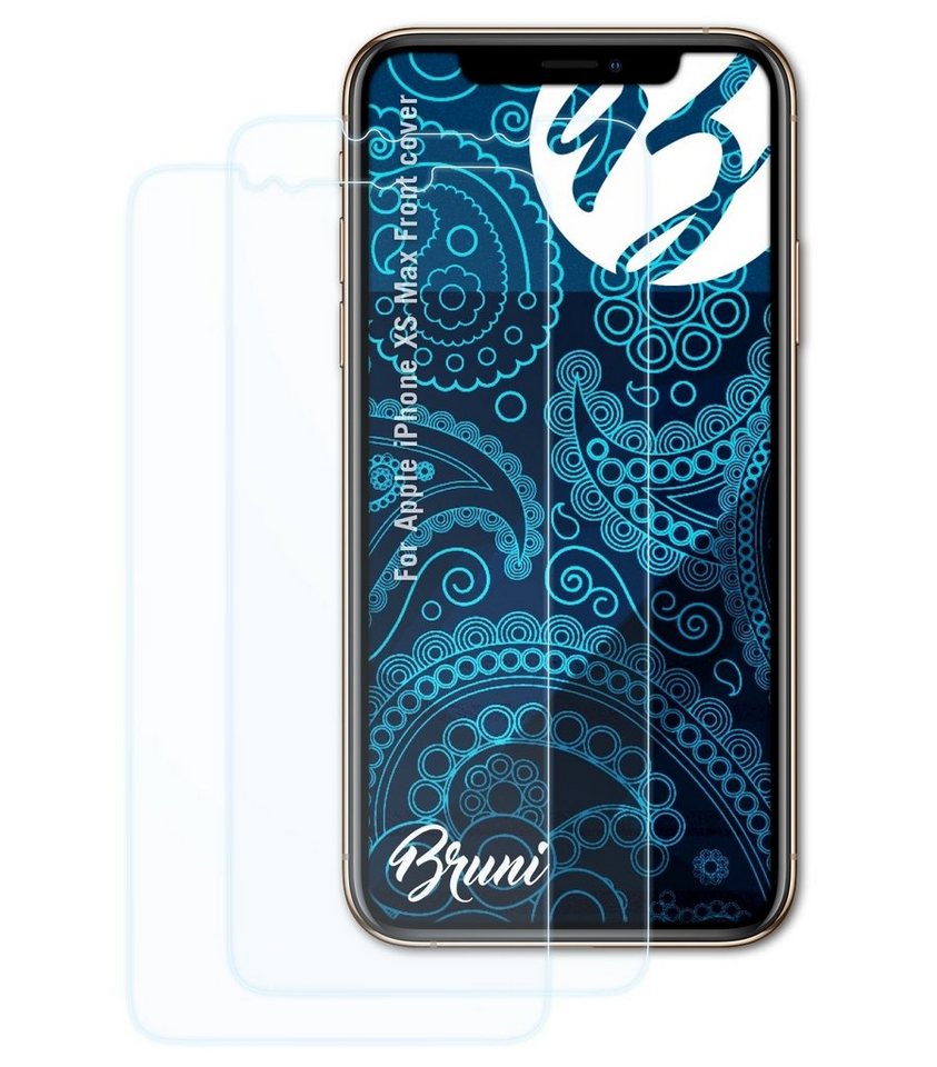 Bruni Schutzfolie für Apple iPhone XS Max Front cover, (2 Folien), praktisch unsichtbar von Bruni