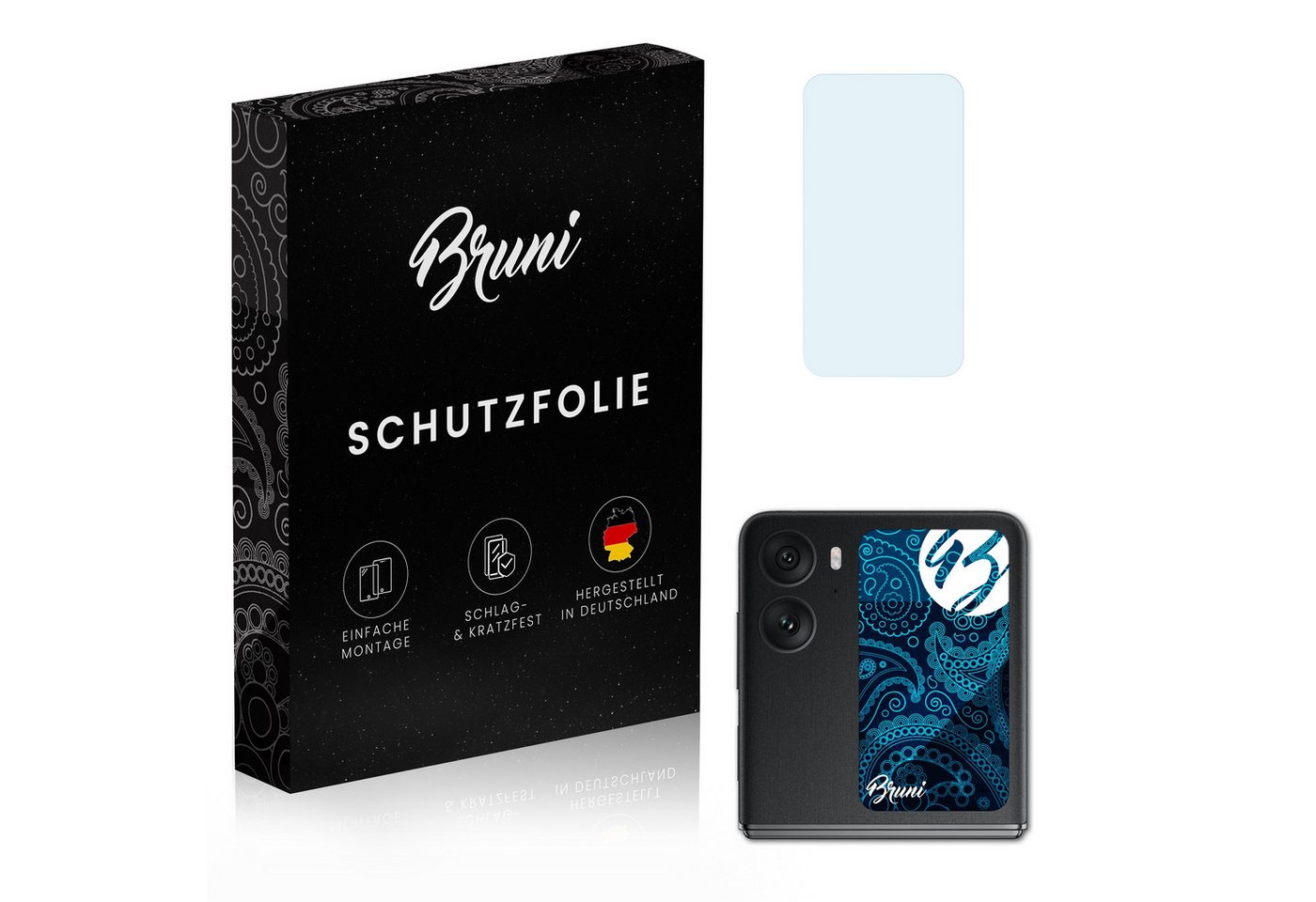 Bruni Schutzfolie für Oppo Find N2 Flip Backcover, (2 Folien), praktisch unsichtbar von Bruni