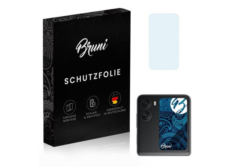 Bruni Schutzfolie für Oppo Find N2 Flip Backcover, (2 Folien), praktisch unsichtbar von Bruni