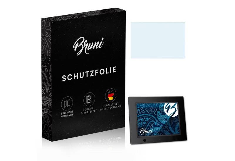 Bruni Schutzfolie für Oxa Digitaler Bilderrahmen 8 Zoll, (2 Folien), praktisch unsichtbar von Bruni