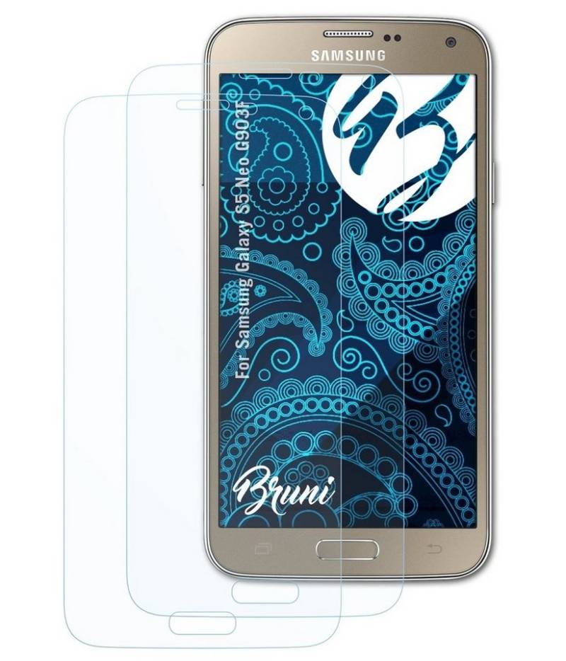 Bruni Schutzfolie für Samsung Galaxy S5 Neo G903F, (2 Folien), praktisch unsichtbar von Bruni