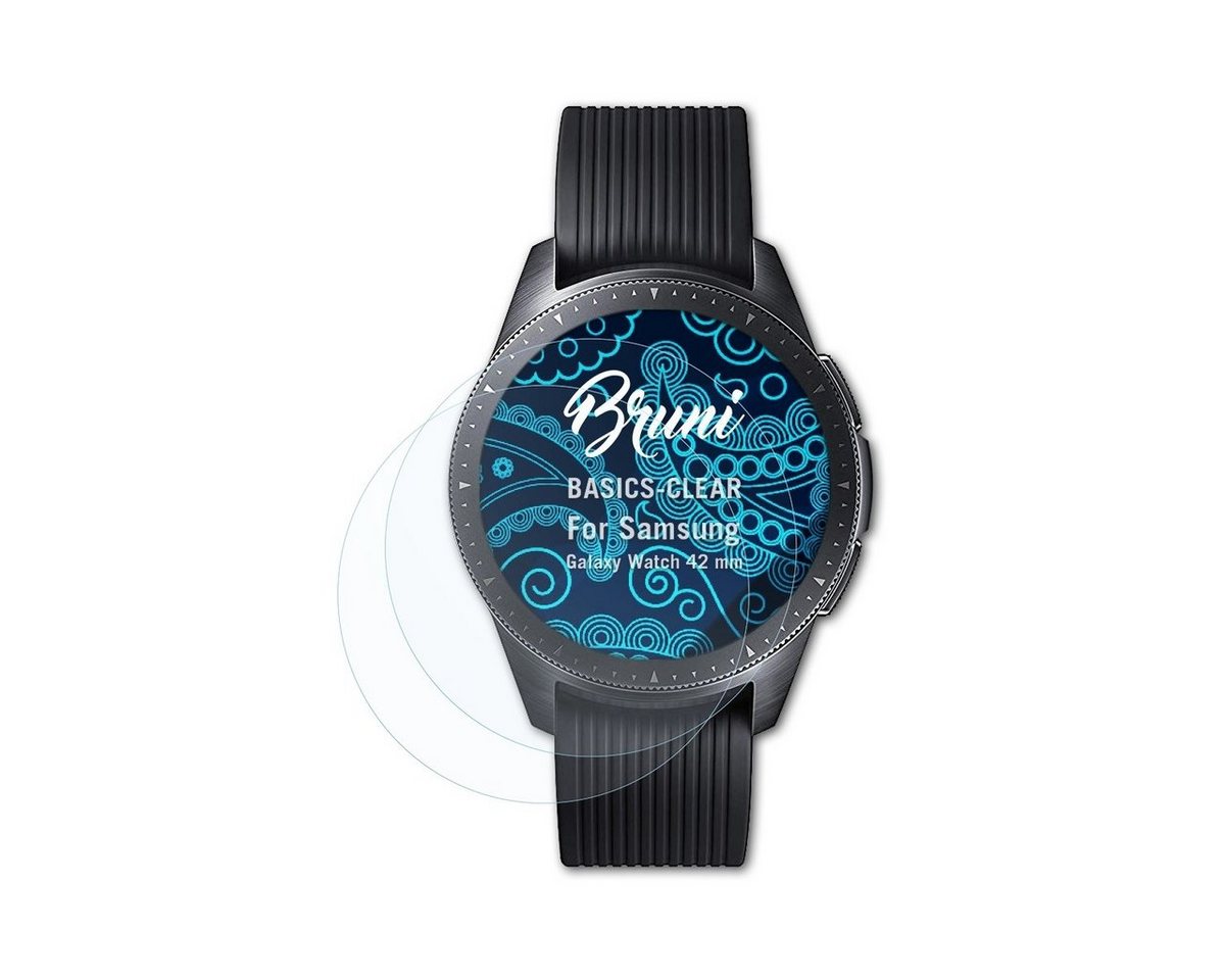 Bruni Schutzfolie für Samsung Galaxy Watch 42 mm, (2 Folien), praktisch unsichtbar von Bruni