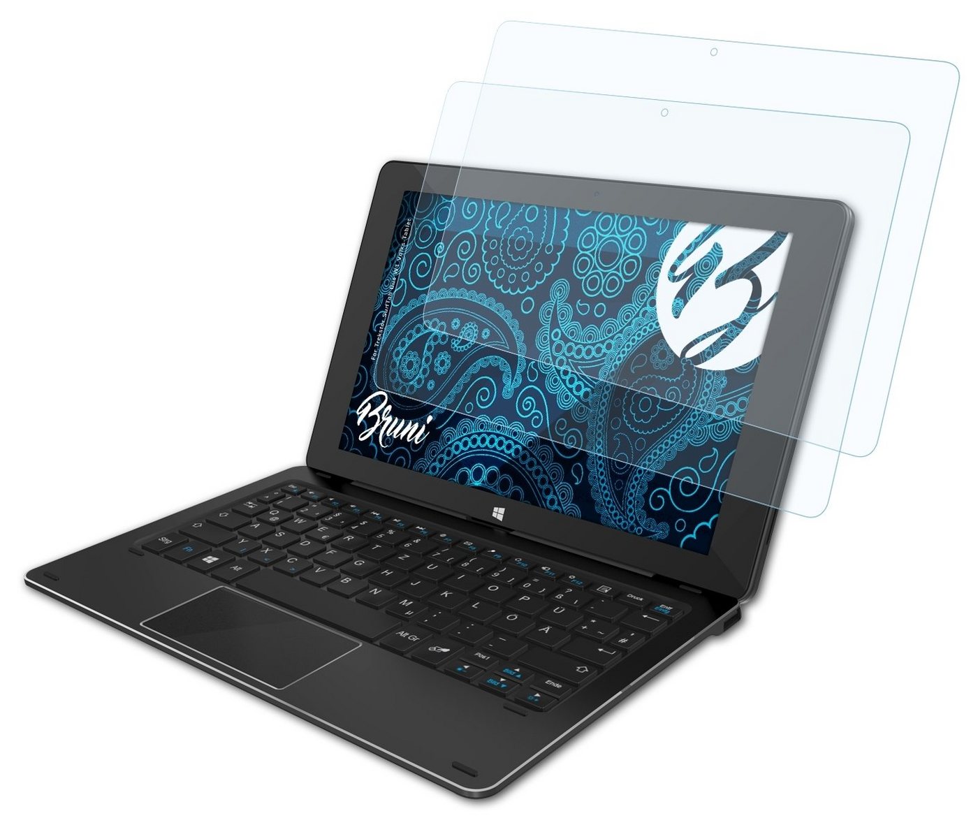 Bruni Schutzfolie für Trekstor SurfTab Duo W1 Volks-Tablet, (2 Folien), praktisch unsichtbar von Bruni