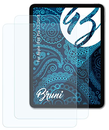 Bruni Schutzfolie kompatibel mit Apple iPad Pro 11 2018 Folie, glasklare Displayschutzfolie (2X) von Bruni