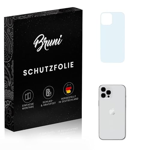 Bruni Schutzfolie kompatibel mit Apple iPhone 12 Pro Max Backcover Folie, glasklare Displayschutzfolie (2X) von Bruni