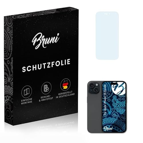 Bruni Schutzfolie kompatibel mit Apple iPhone 15 Casefit Folie, glasklare Displayschutzfolie (2X) von Bruni