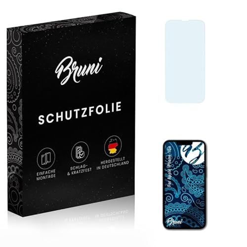 Bruni Schutzfolie kompatibel mit Apple iPhone 16e Folie, glasklare Displayschutzfolie (2X) von Bruni