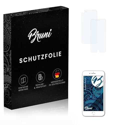 Bruni Schutzfolie kompatibel mit Apple iPhone 8 Folie, glasklare Displayschutzfolie (2er Set) von Bruni