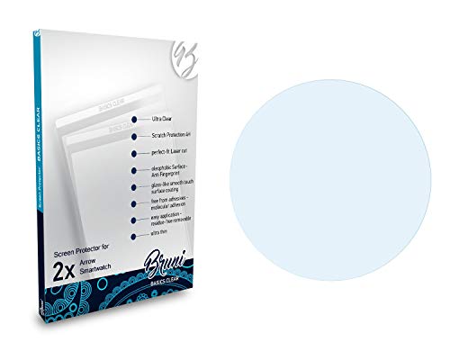 Bruni Schutzfolie kompatibel mit Arrow Smartwatch Folie, glasklare Displayschutzfolie (2X) von Bruni