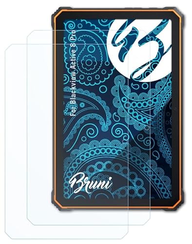 Bruni Schutzfolie kompatibel mit Blackview Active 8 Pro Folie, glasklare Displayschutzfolie (2X) von Bruni
